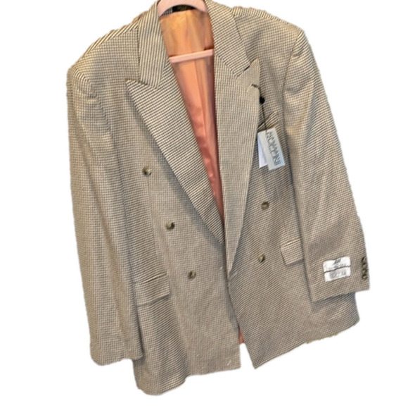 Gianfranco Ruffini silk/wool 42L double breast blazer with peach lining - Picture 1 of 12